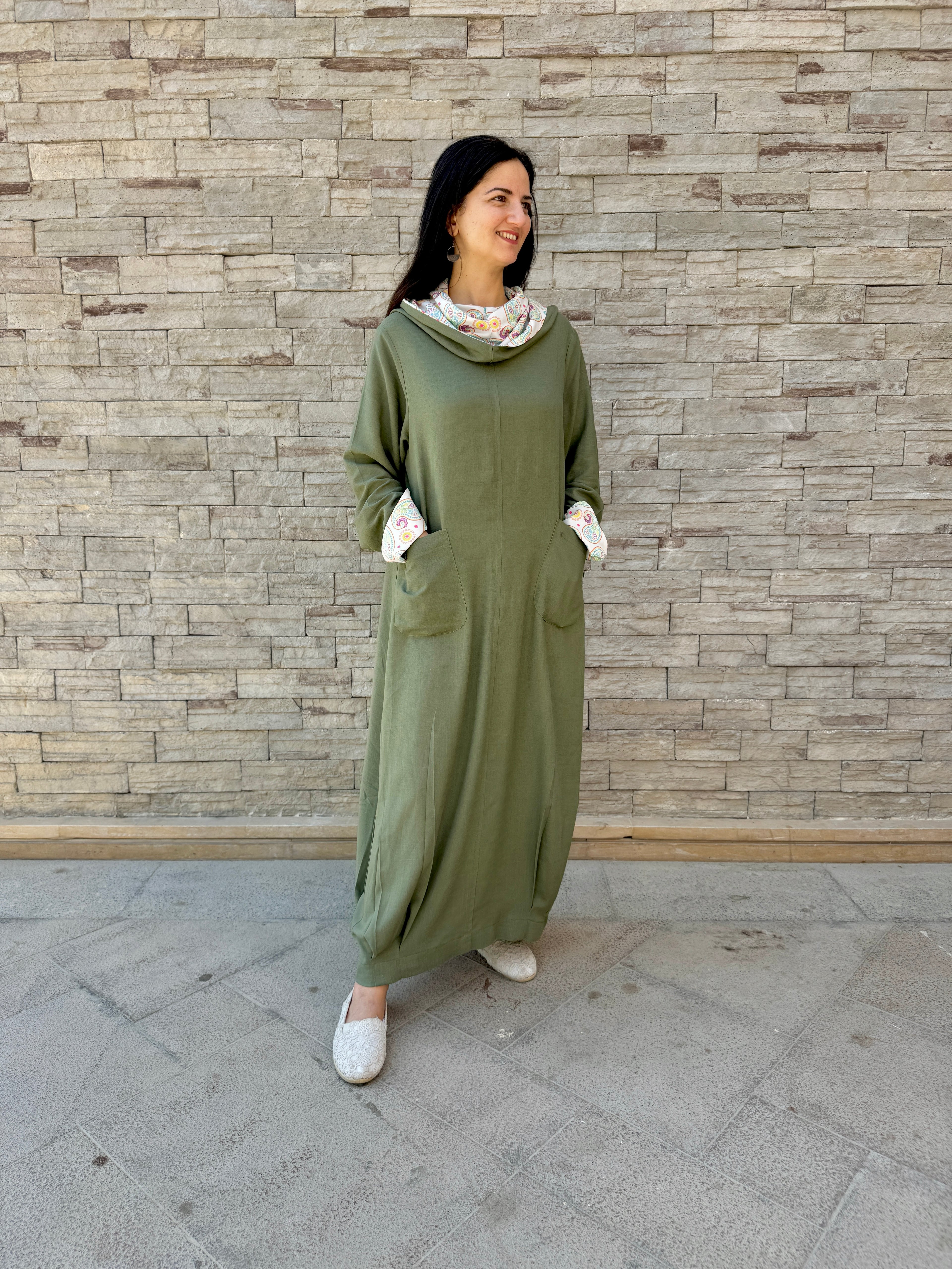 Olive Hooded Dress - SW