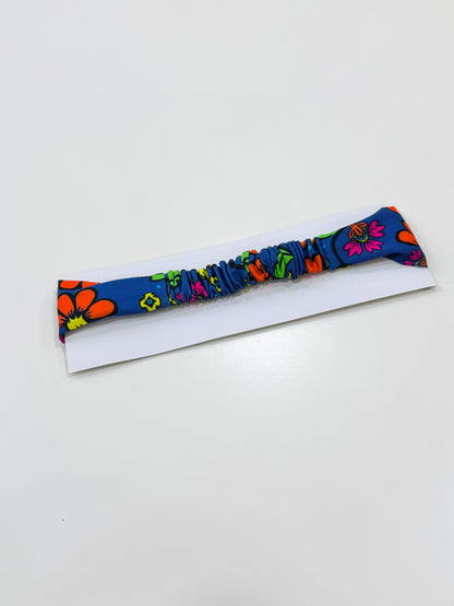 Headband - Orange & blue flowers