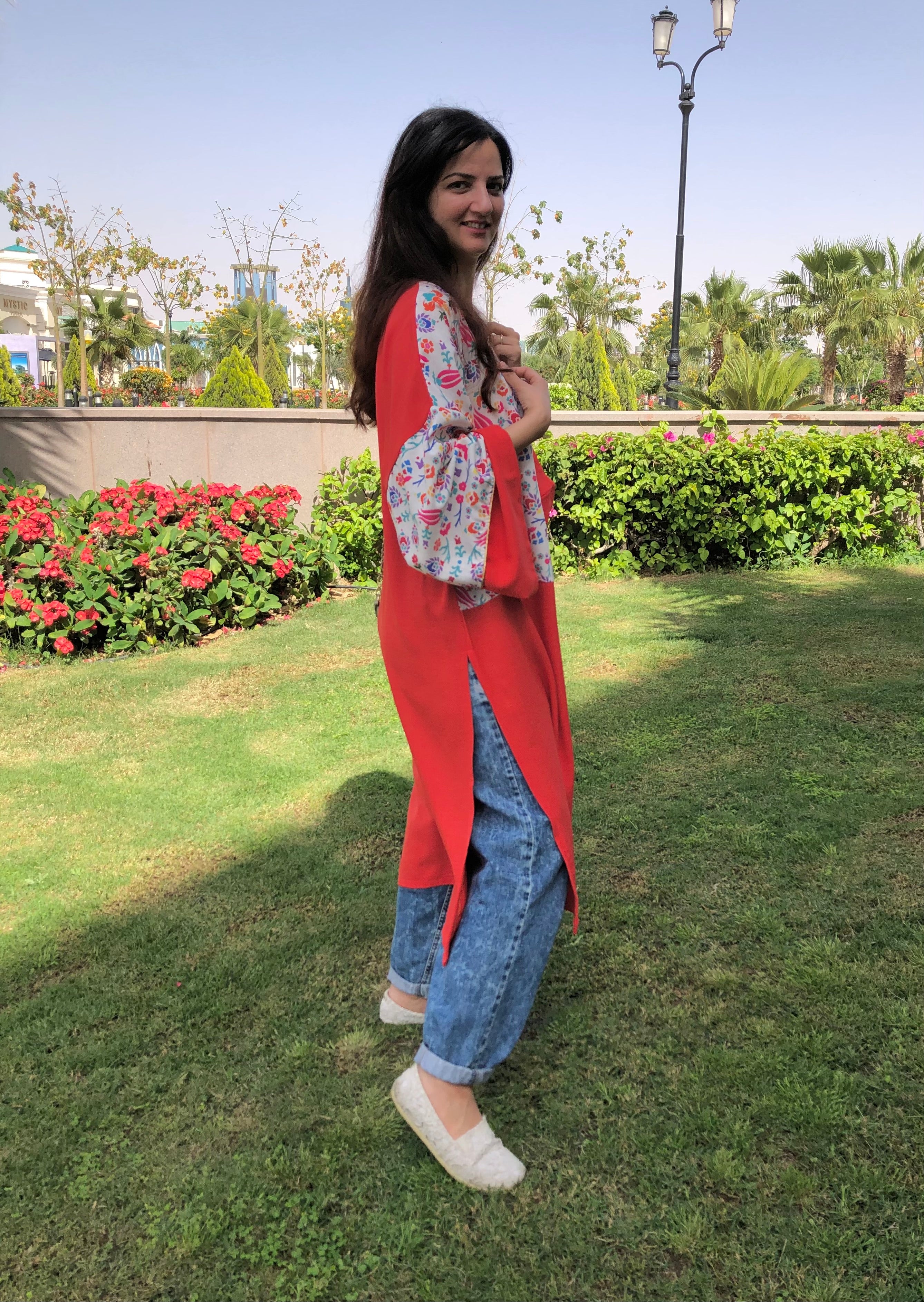 Orange floral Kimono - SW