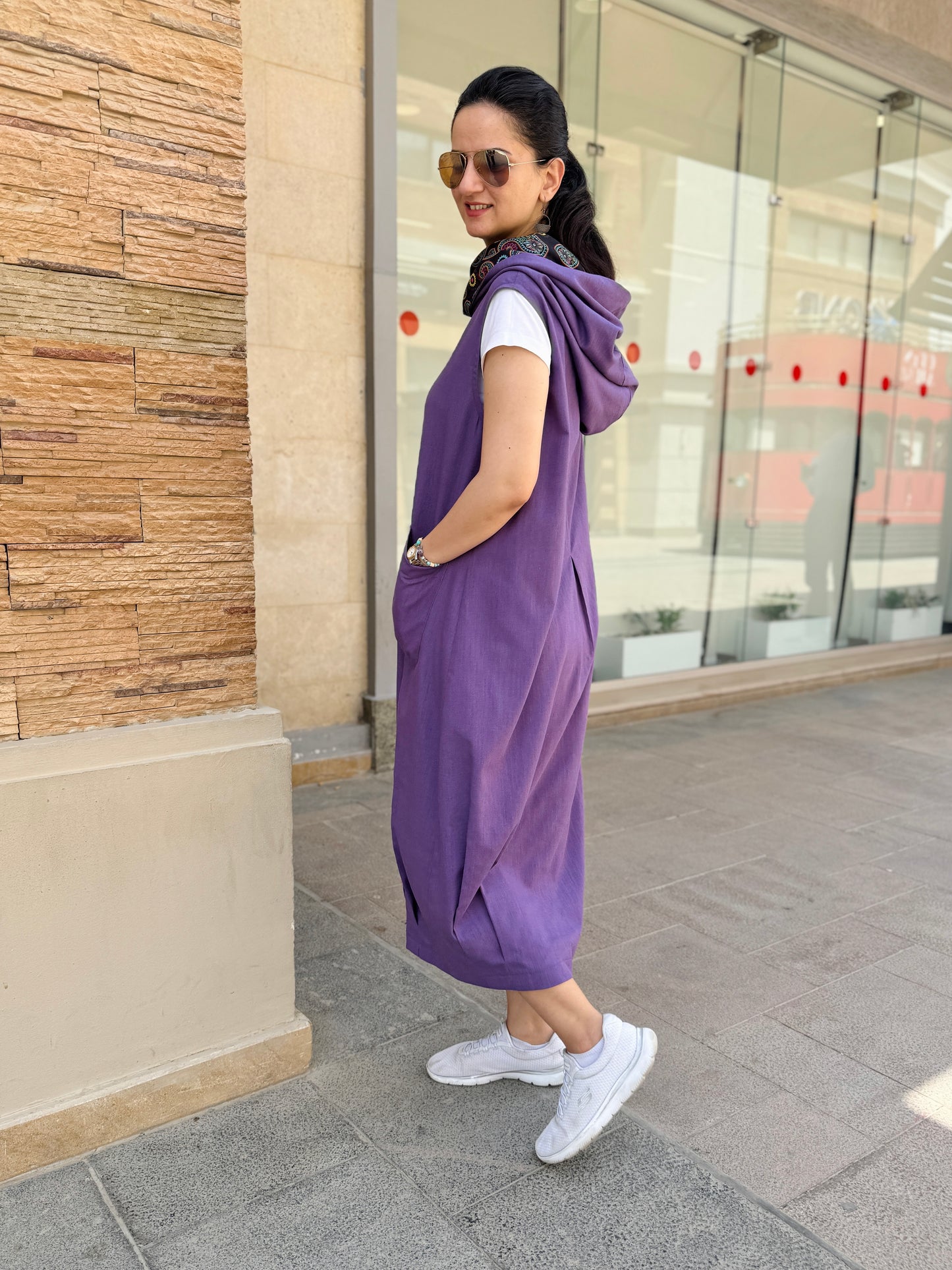 Sleeveless Hooded Dress - SW