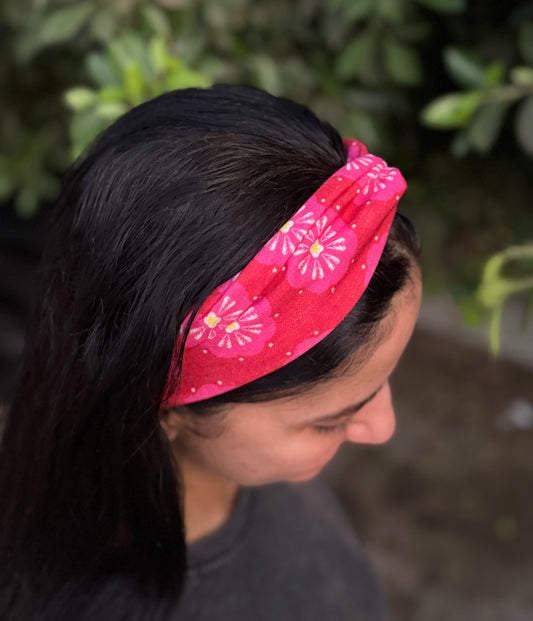 Headband - Fuchsia flower