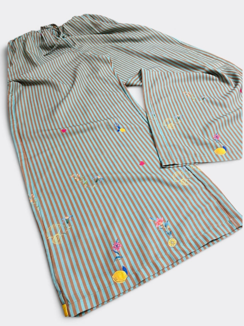 Mint Green & Brown Pants - SW