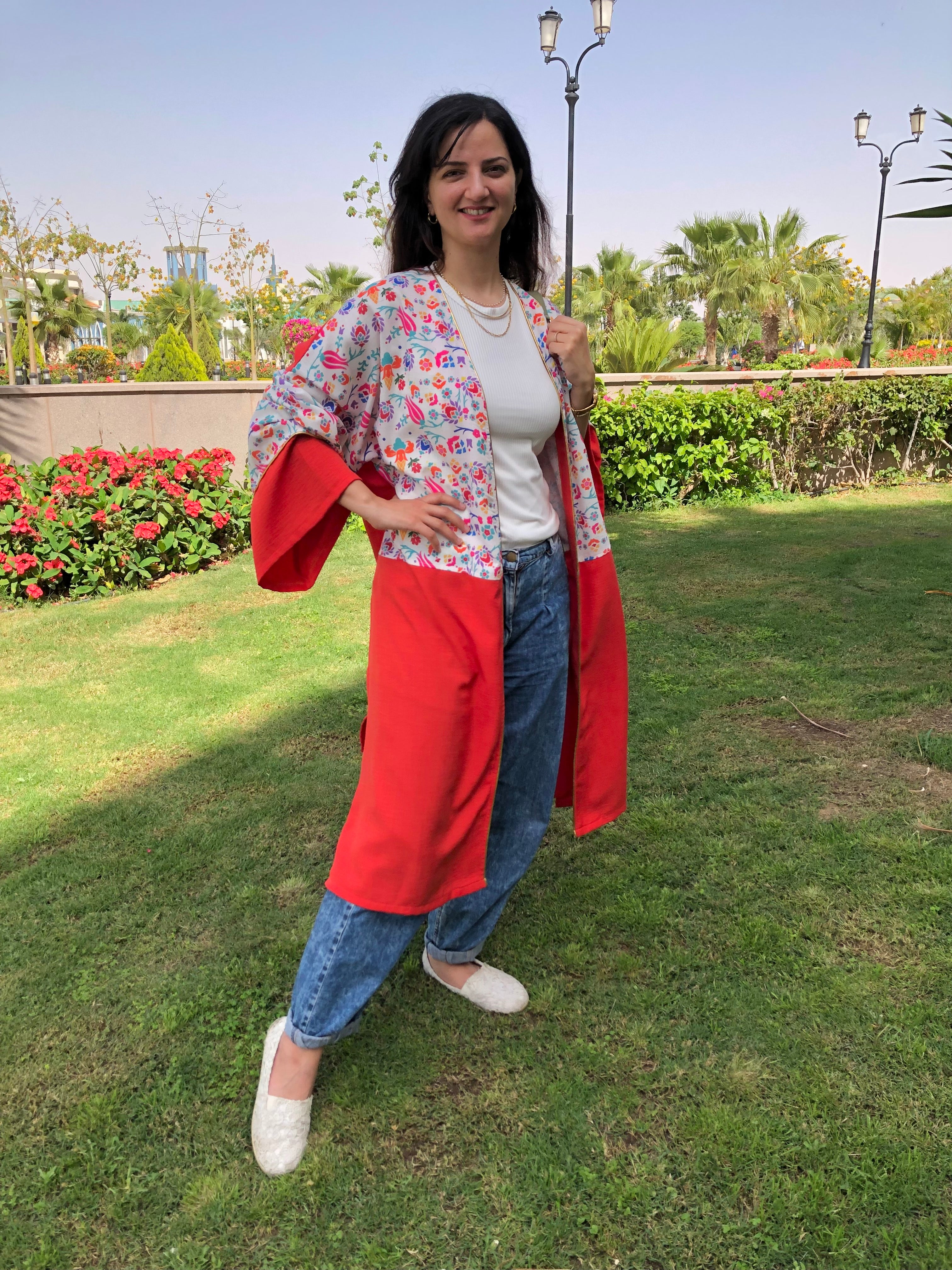 Orange floral Kimono - SW