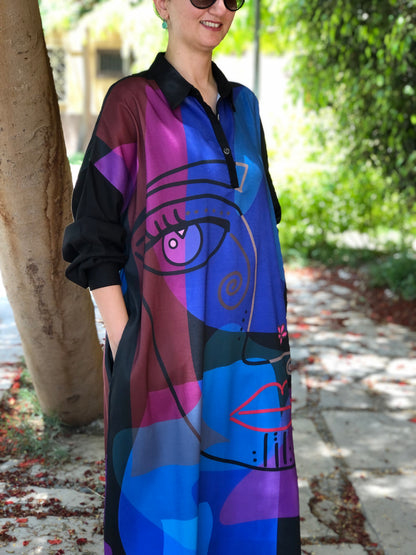 Face-Print Dress - SW