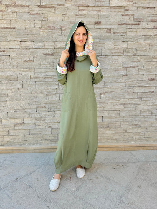 Olive Hooded Dress - SW