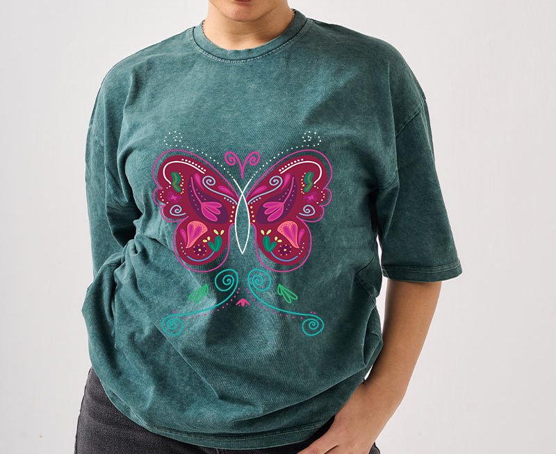 T-Shirt Washed Butterfly  - SW