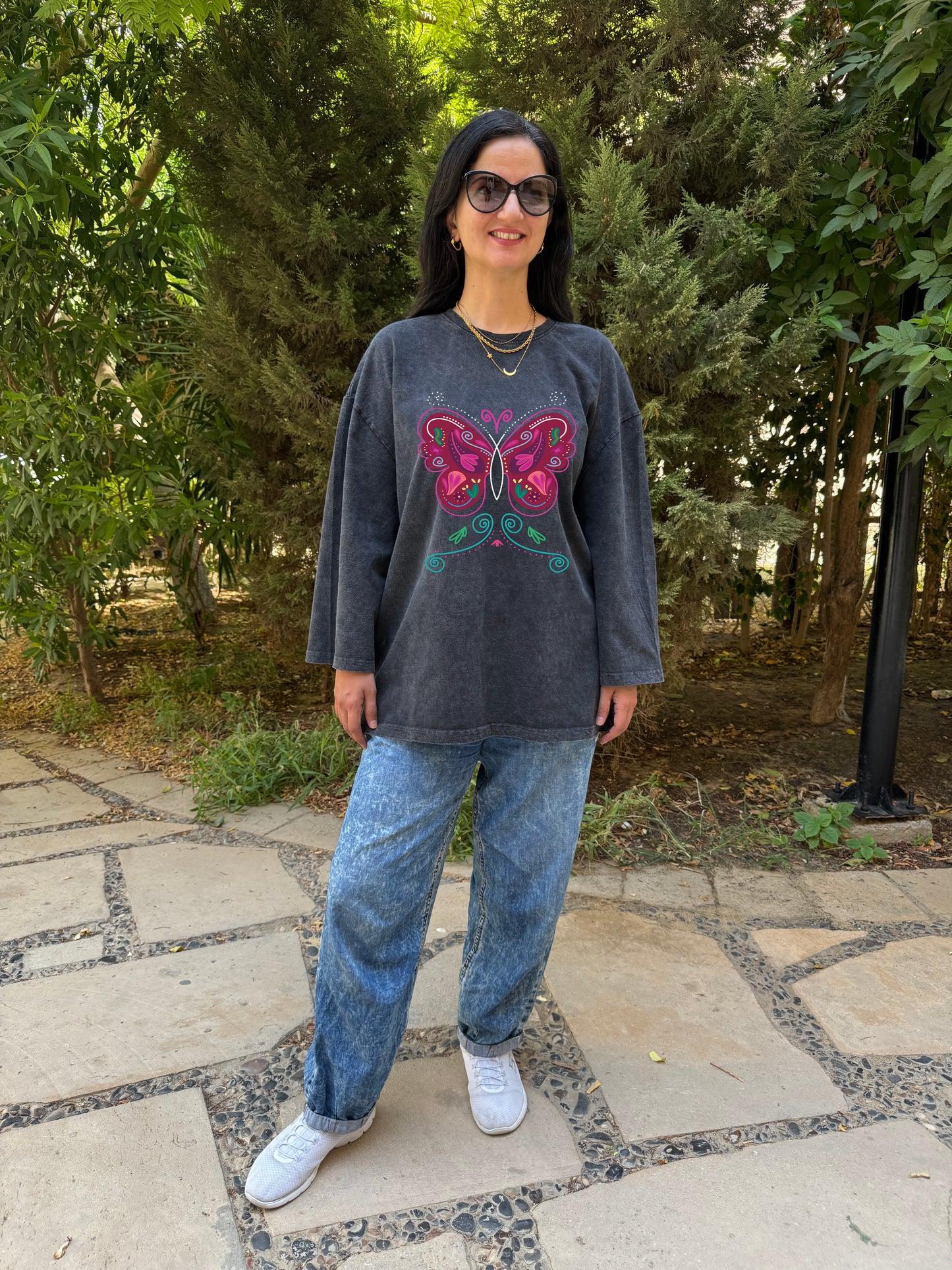 Long Sleeve Washed Butterfly - SW