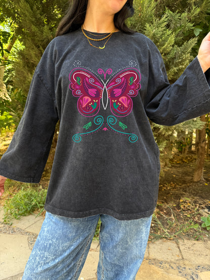 Long Sleeve Washed Butterfly - SW