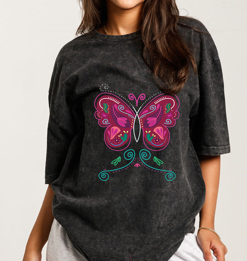 T-Shirt Washed Butterfly  - SW