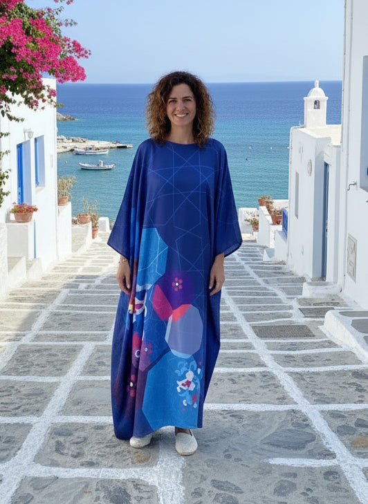 Blue Silk-Satin Dress - SW