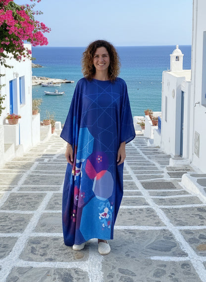 Blue Silk-Satin Dress - SW
