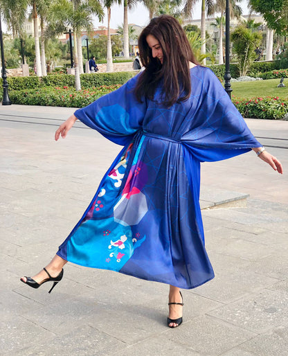 Blue Silk-Satin Dress - SW