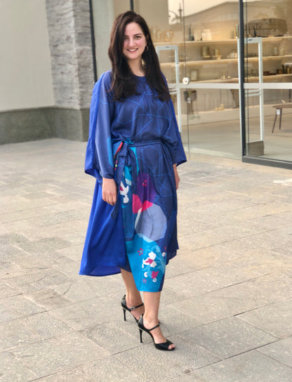 Blue Silk-Satin Dress - SW