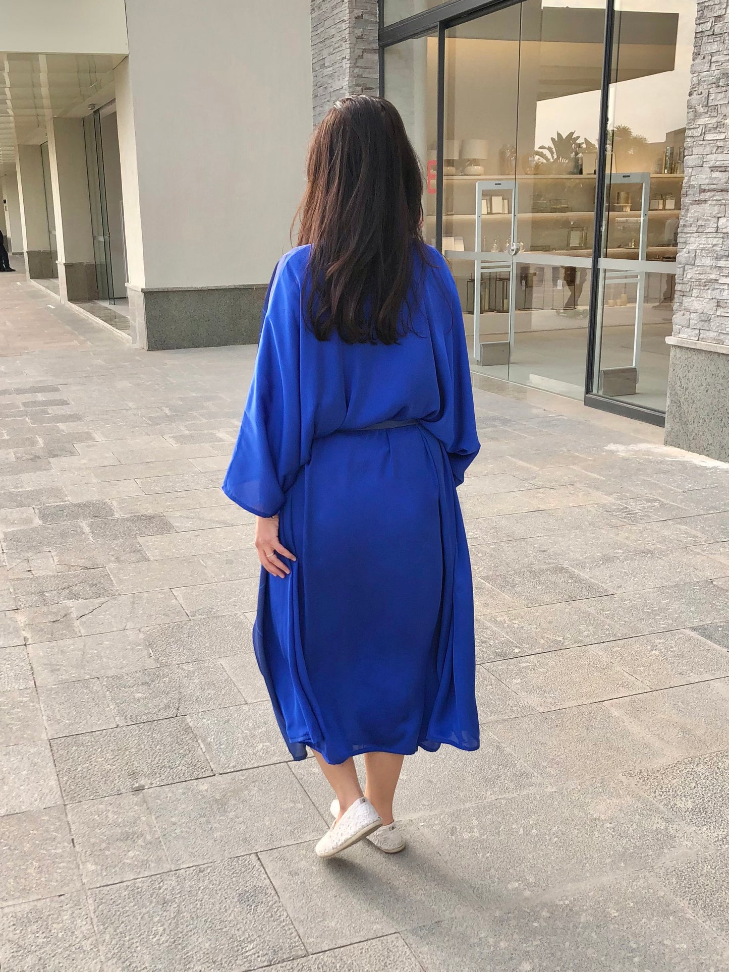 Blue Silk-Satin Dress - SW